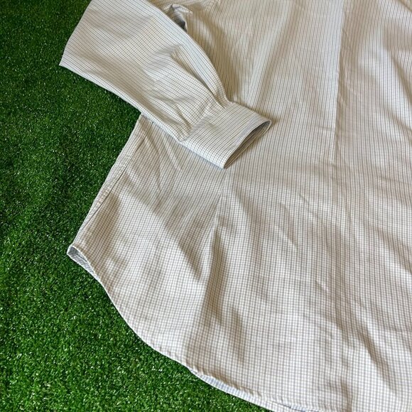 Doc & Amelia by Cintas Long Sleeve Button Down Blue Grey Plaid Shirt Size M - Picture 10 of 11